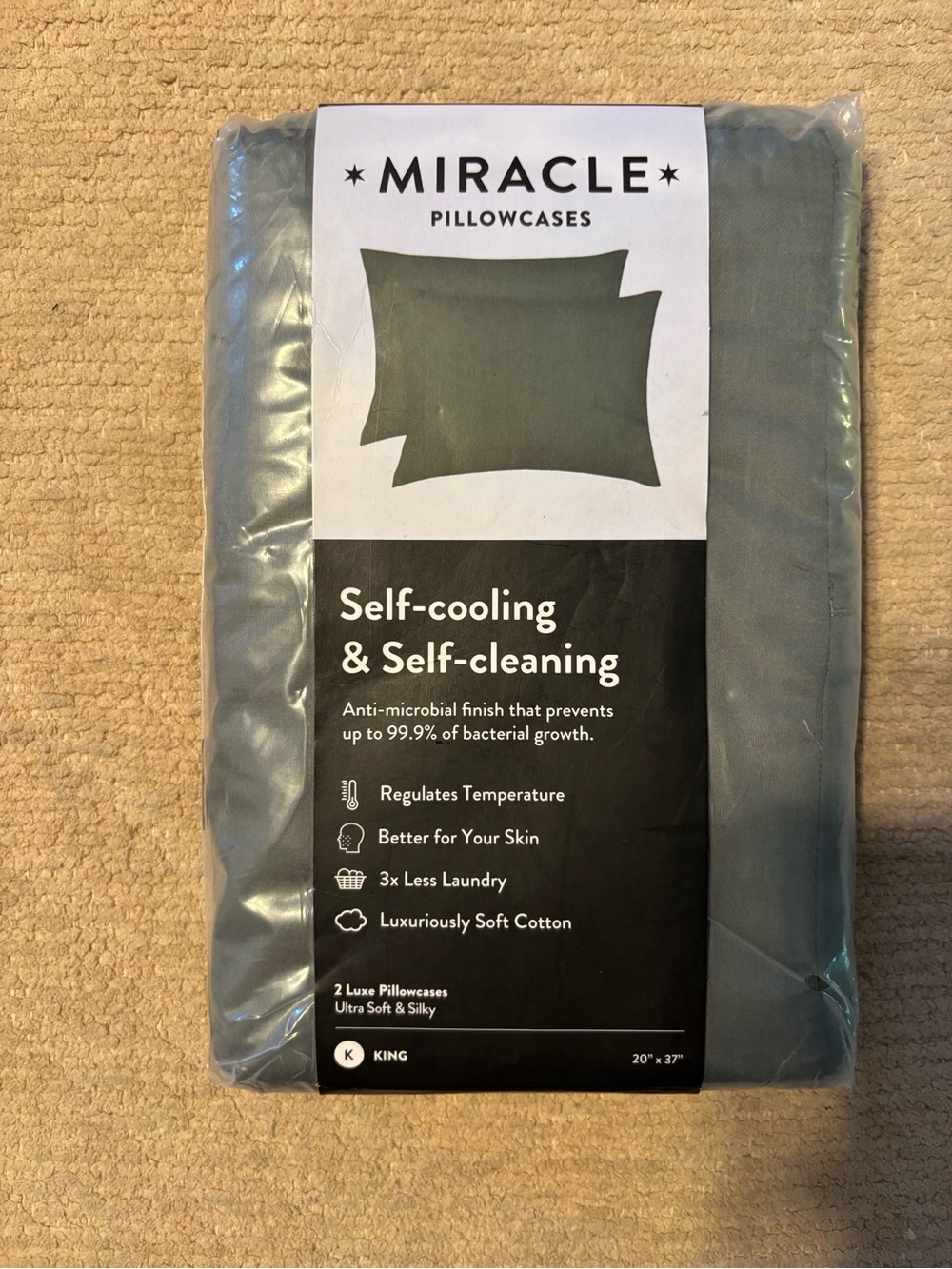 Miracle Cooling Pillowcases - Gray